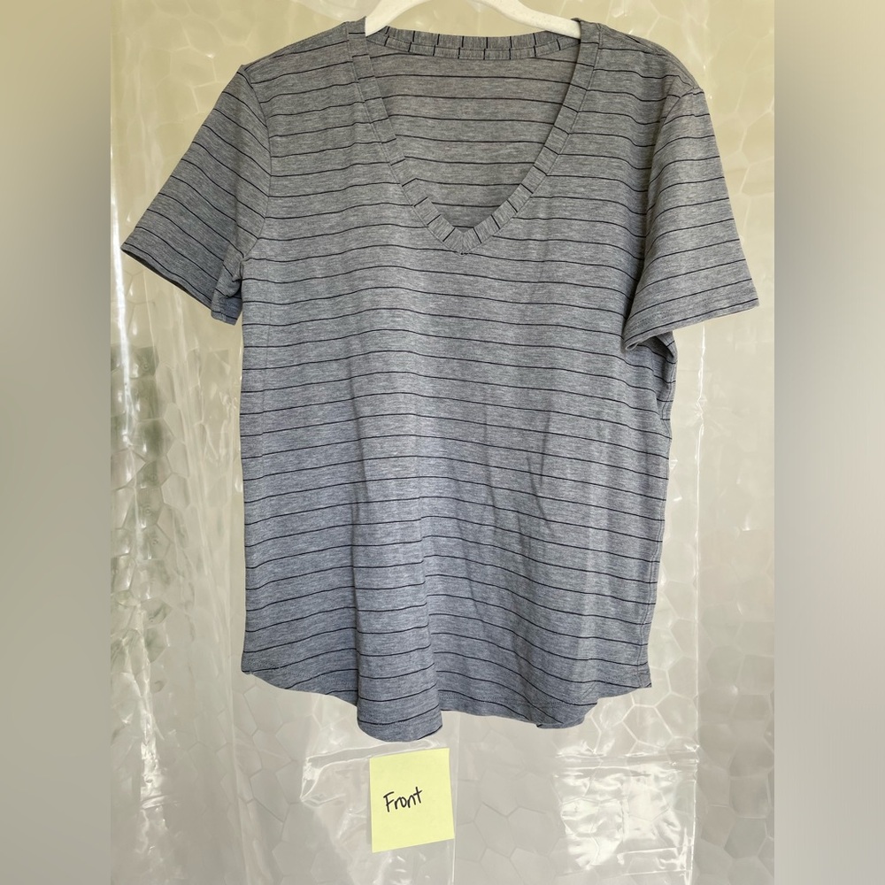 Lululemon Women's V-neck Striped T-shirt